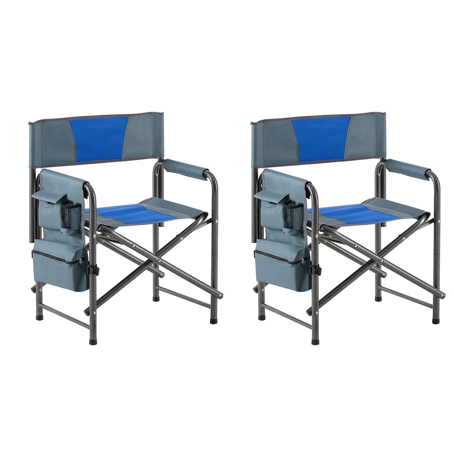 2-piece Padded Folding Outdoor Chair with Storage Pockets; Lightweight Oversized Directors Chair for indoor; Outdoor Camping; Picnics and Fishing Doba