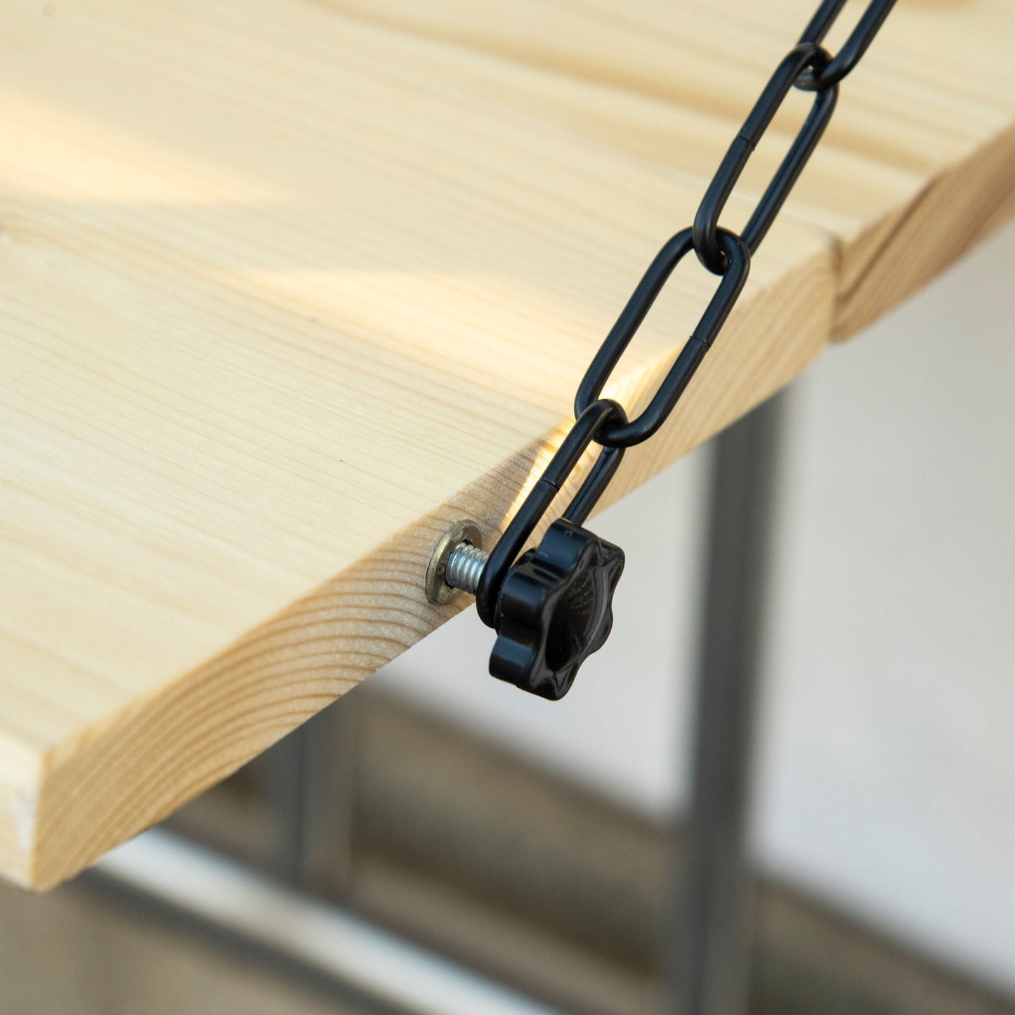 Hanging Balcony Table, Spruce Wood Foldable Railing Bar, Serving Table & Desk, Fits up to 3.9 Inches, Natural Doba