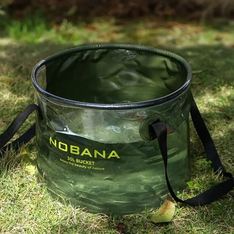 30L Outdoor folding bucket camping self-driving portable barbecue dishwashing bucket telescopic fishing bucket Doba