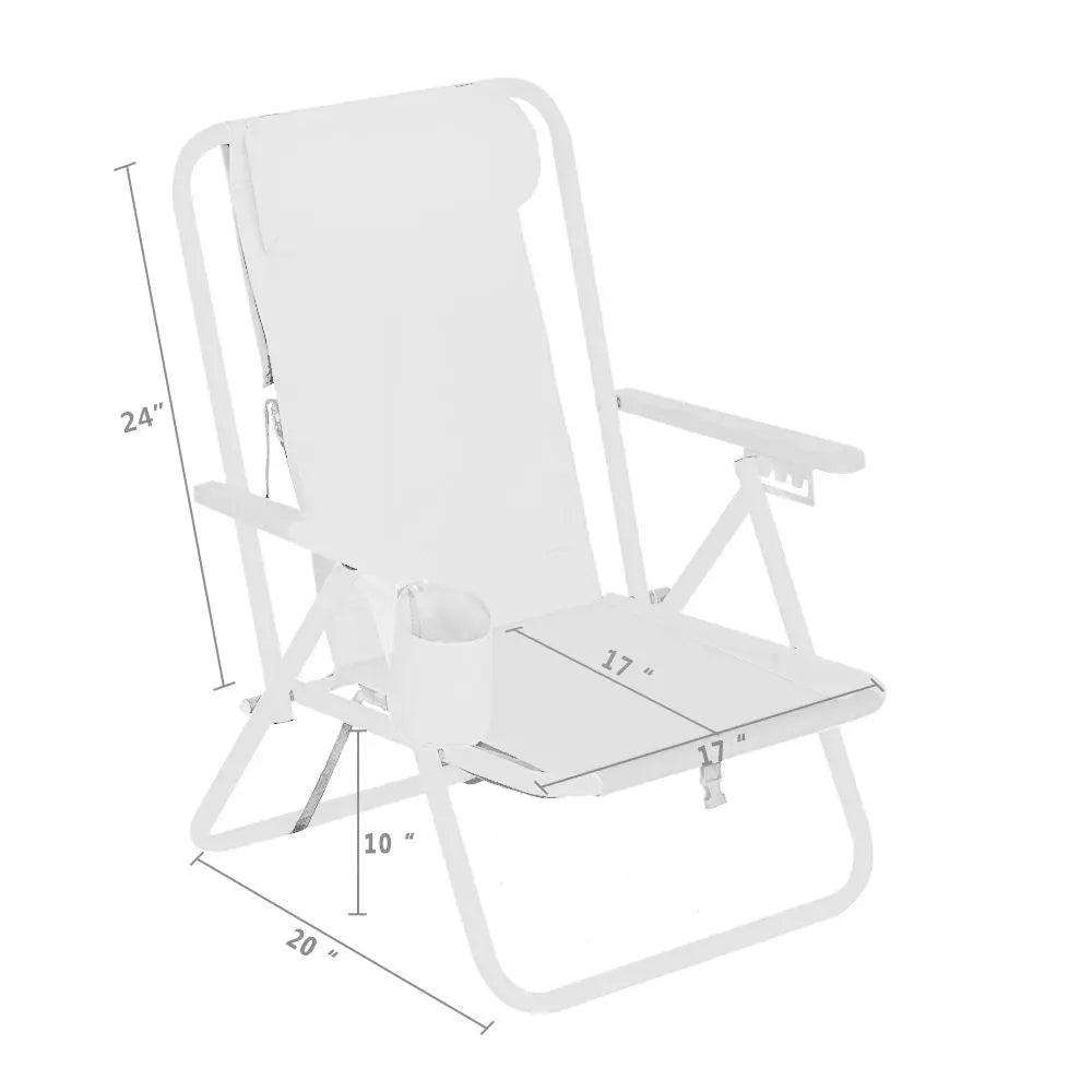 Backpack Beach Chair Folding Portable Chair Blue Solid Camping Hiking Fishing Doba