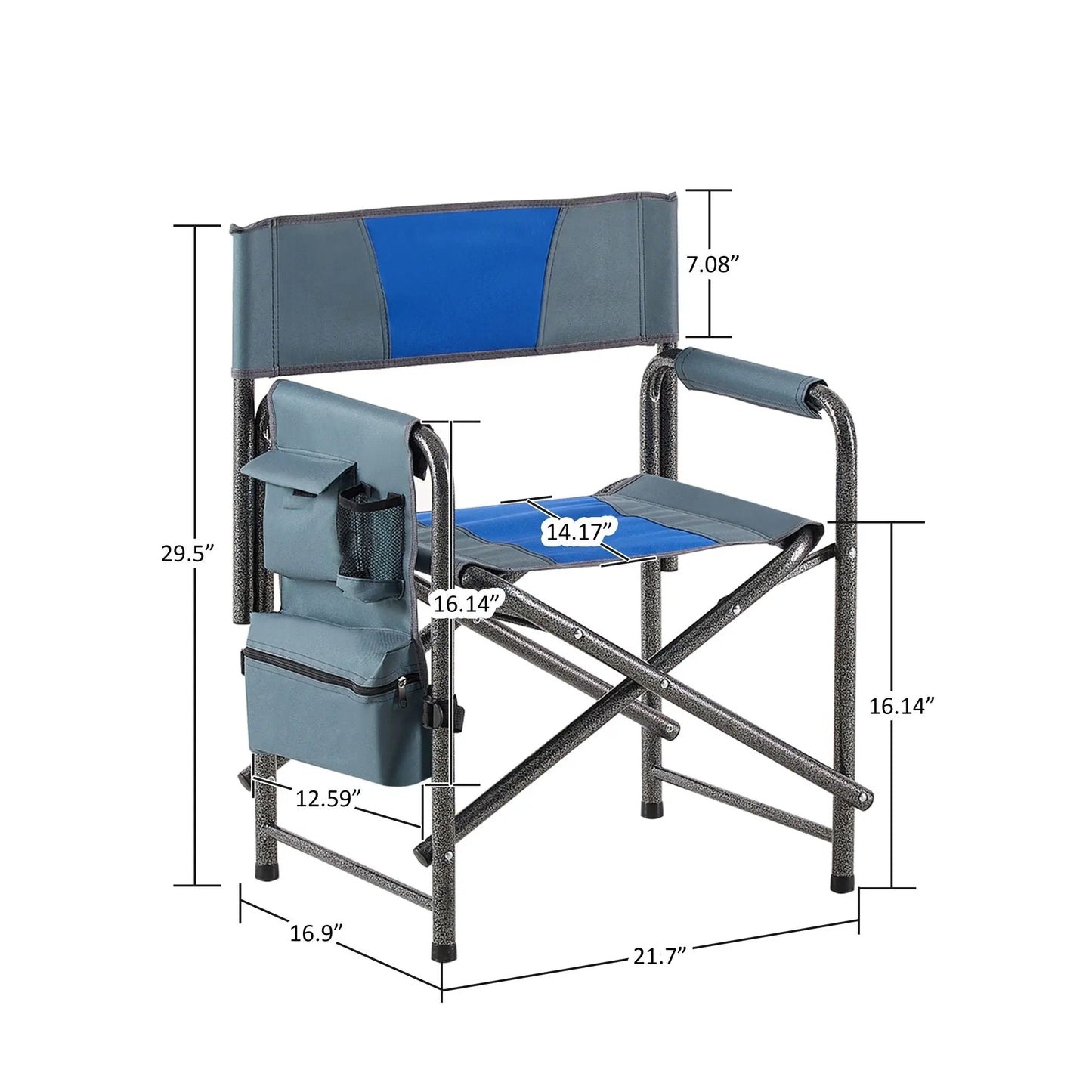 2-piece Padded Folding Outdoor Chair with Storage Pockets; Lightweight Oversized Directors Chair for indoor; Outdoor Camping; Picnics and Fishing Doba