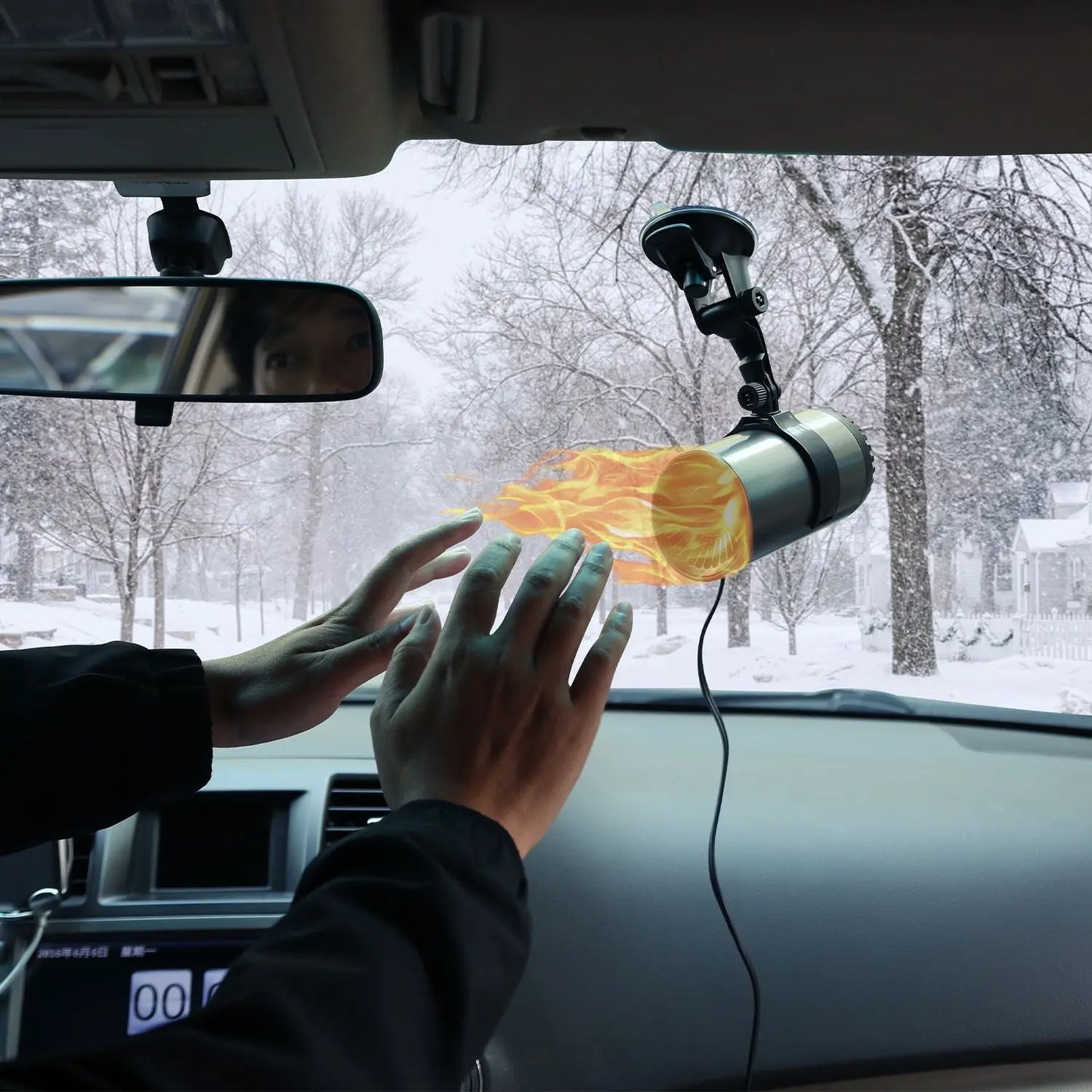 12V 150W Portable Car Heater 2 In 1 Heating Cooling Fan Rotatable Demister Defroster with 4.92ft Cord Doba