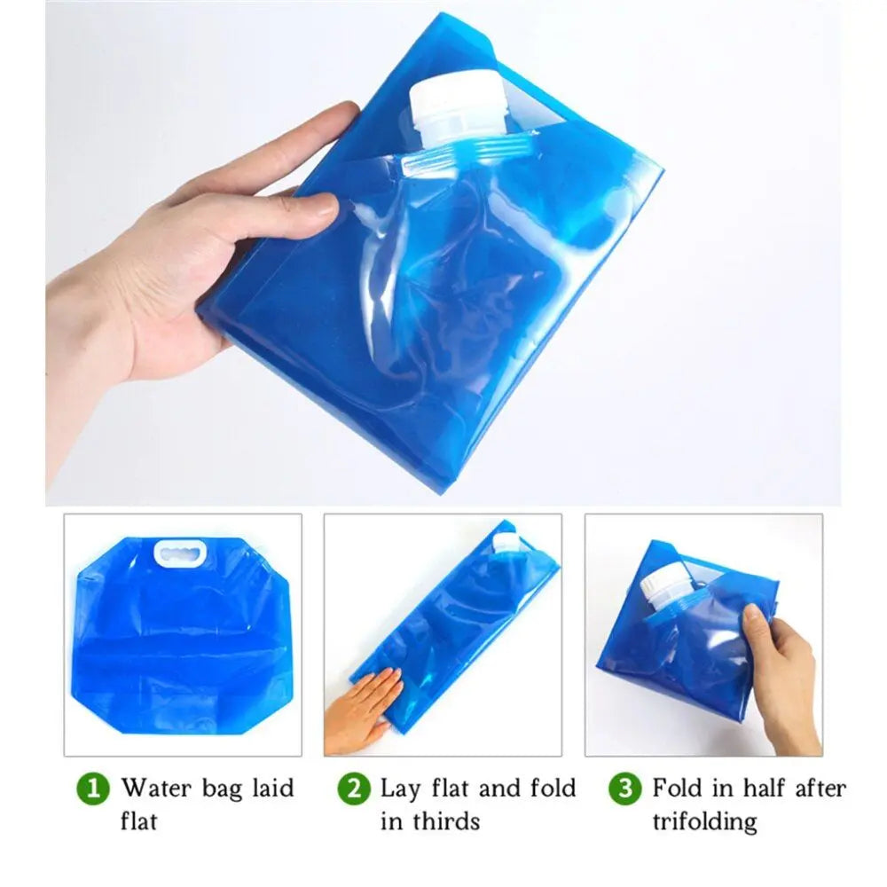 5L Water Bag Folding Portable Sports Storage Container Jug Bottle For Outdoor Travel Camping with Handle Folding Water Bag Doba
