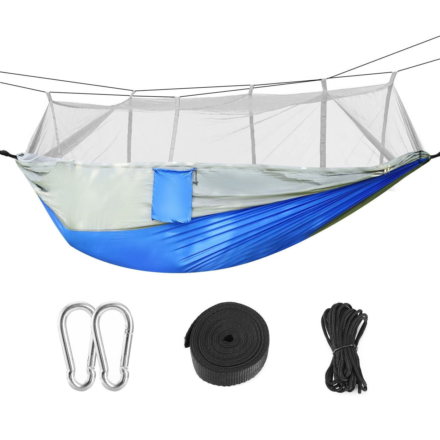 600lbs Load 2 Persons Hammock with Mosquito Net Outdoor Hiking Camping Hommock Portable Nylon Swing Hanging Bed Doba