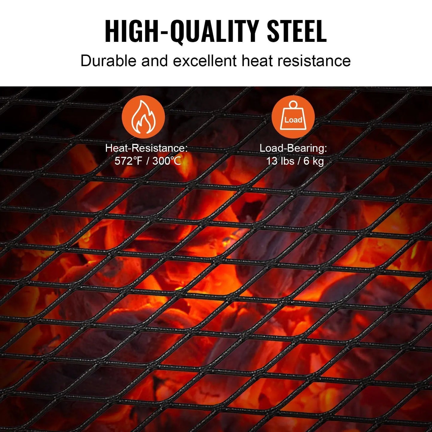 VEVOR Folding Campfire Grill, Heavy Duty Steel Mesh Grate, 18" Portable Camping Grates Over Fire Pit, Camp Fire Cooking Equipment with Legs Carrying Bag, Grilling Rack for Outdoor Open Flame Cooking Doba