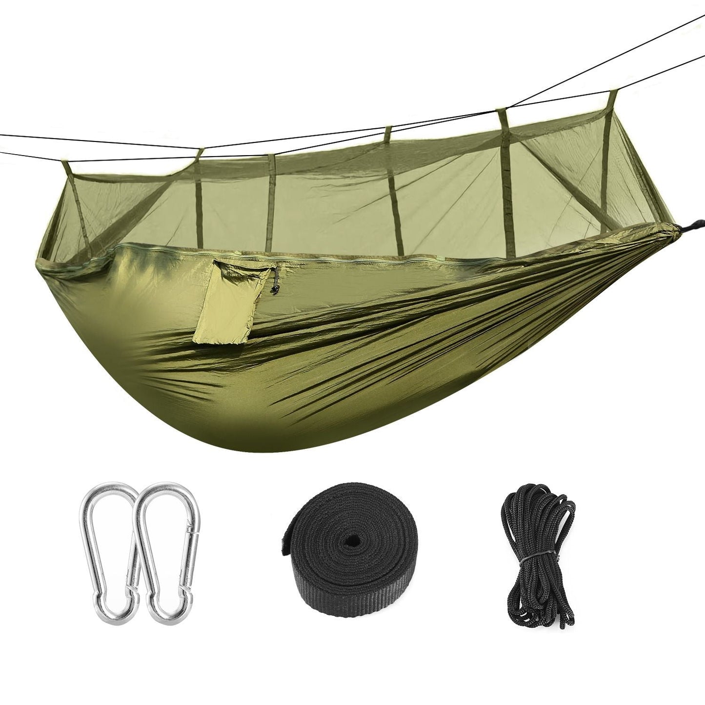 600lbs Load 2 Persons Hammock with Mosquito Net Outdoor Hiking Camping Hommock Portable Nylon Swing Hanging Bed Doba