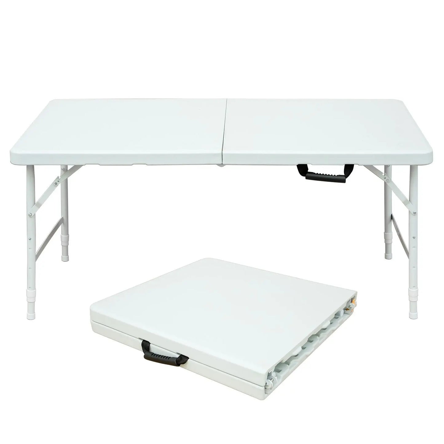 4ft Portable Folding Table Indoor&Outdoor Maximum Weight 135KG Foldable Table for Camping White Doba