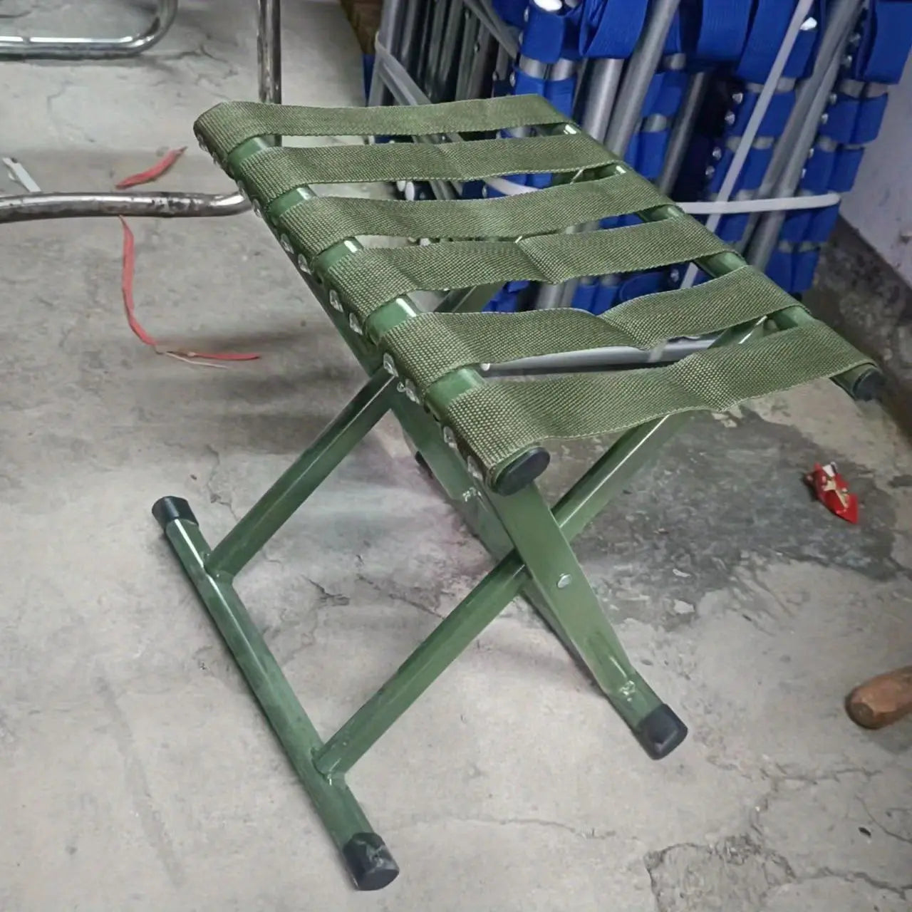 1pc Durable Folding Stool; Portable Stool For Camping Fishing; Fishing Accessories Doba