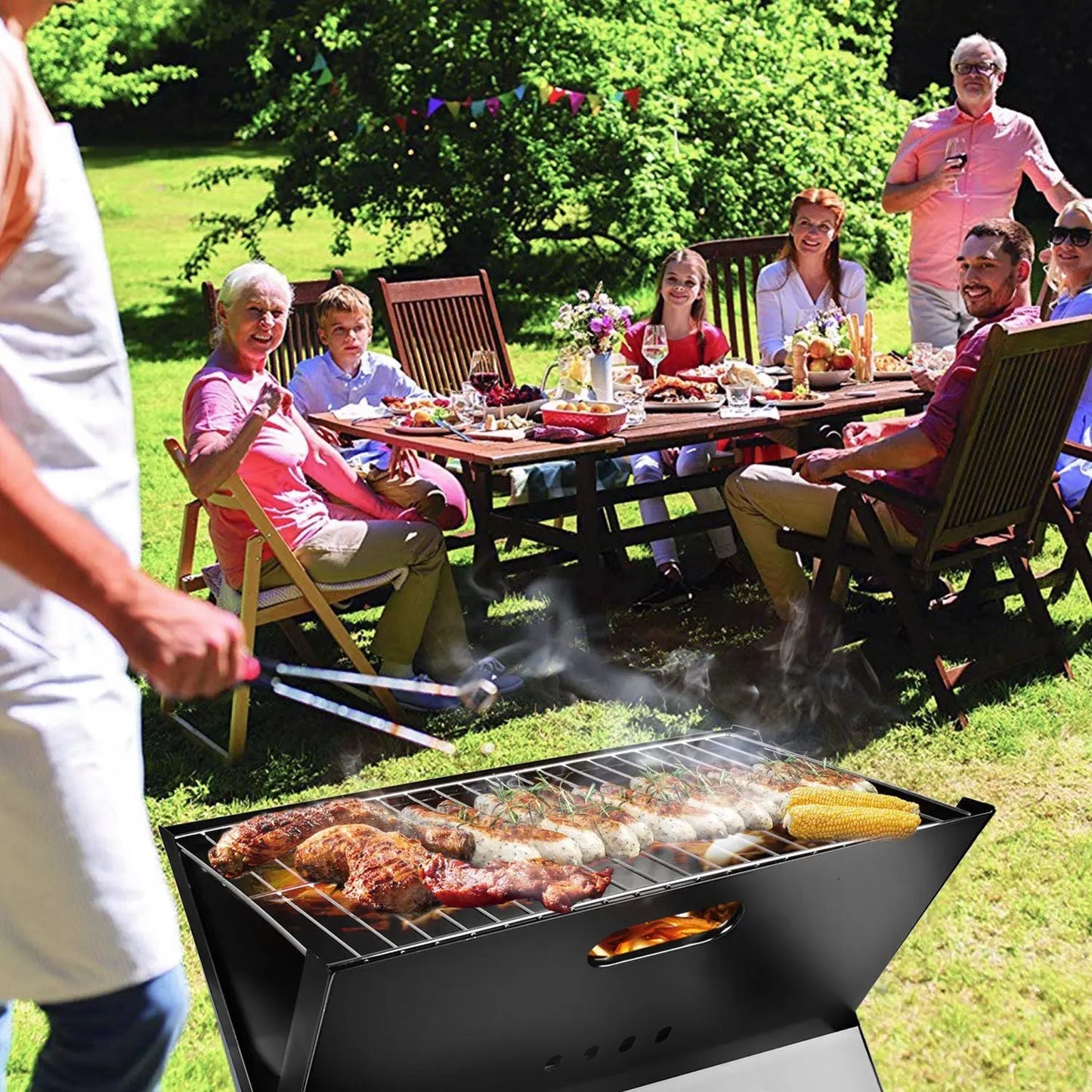 Portable BBQ Barbecue Grill Foldable Charcoal Grill Camping Garden Outdoor Travel Doba