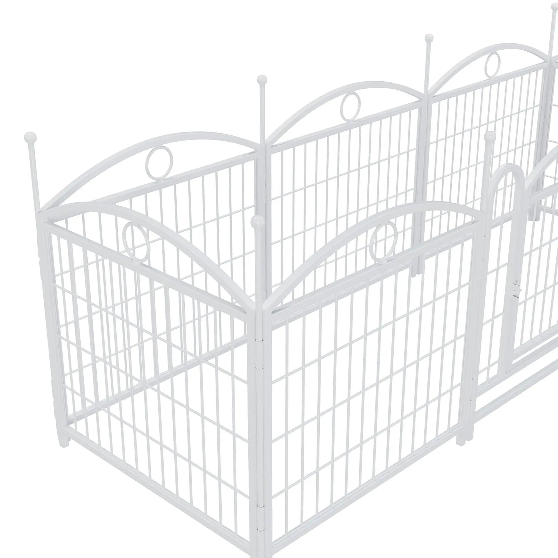 Dog Playpen Indoor 24 inch 8 Panels Metal Dog Pen Pet Dog Fence Outdoor Exercise Pen with Doors, Heavy Duty Dog Fence Puppy Pen for Large Medium Small Dogs Indoor Outdoor Foldable Pet Exercise Pen Doba
