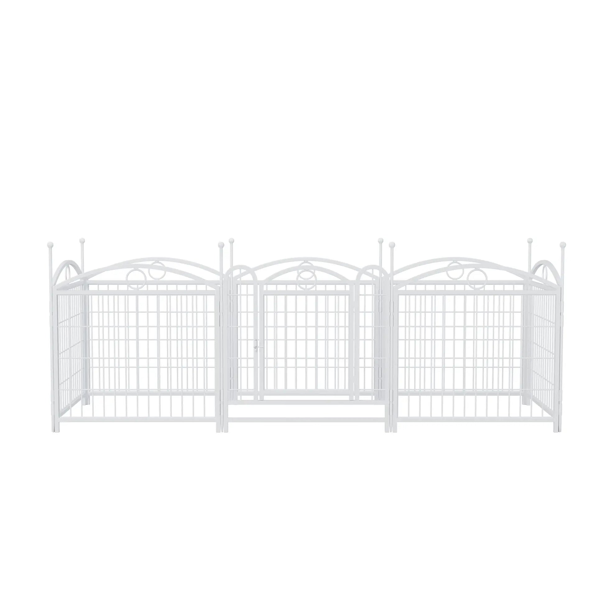 Dog Playpen Indoor 24 inch 8 Panels Metal Dog Pen Pet Dog Fence Outdoor Exercise Pen with Doors, Heavy Duty Dog Fence Puppy Pen for Large Medium Small Dogs Indoor Outdoor Foldable Pet Exercise Pen Doba