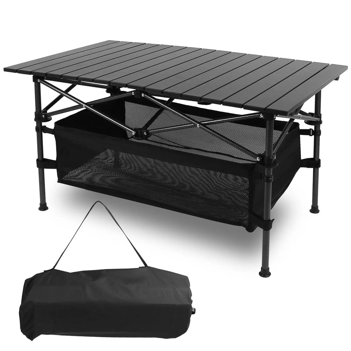 1Pc Folding Camping Table Portable Aluminum Roll-up Picnic BBQ Desk with Carrying Bag Heavy Duty Outdoor Beach Backyard Party Patio Doba