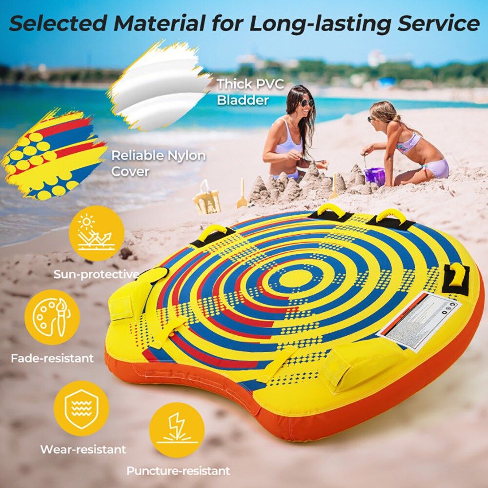 1 or 2 Person Inflatable Towable Tube for Boating with Quick Connector - Freetyme Store