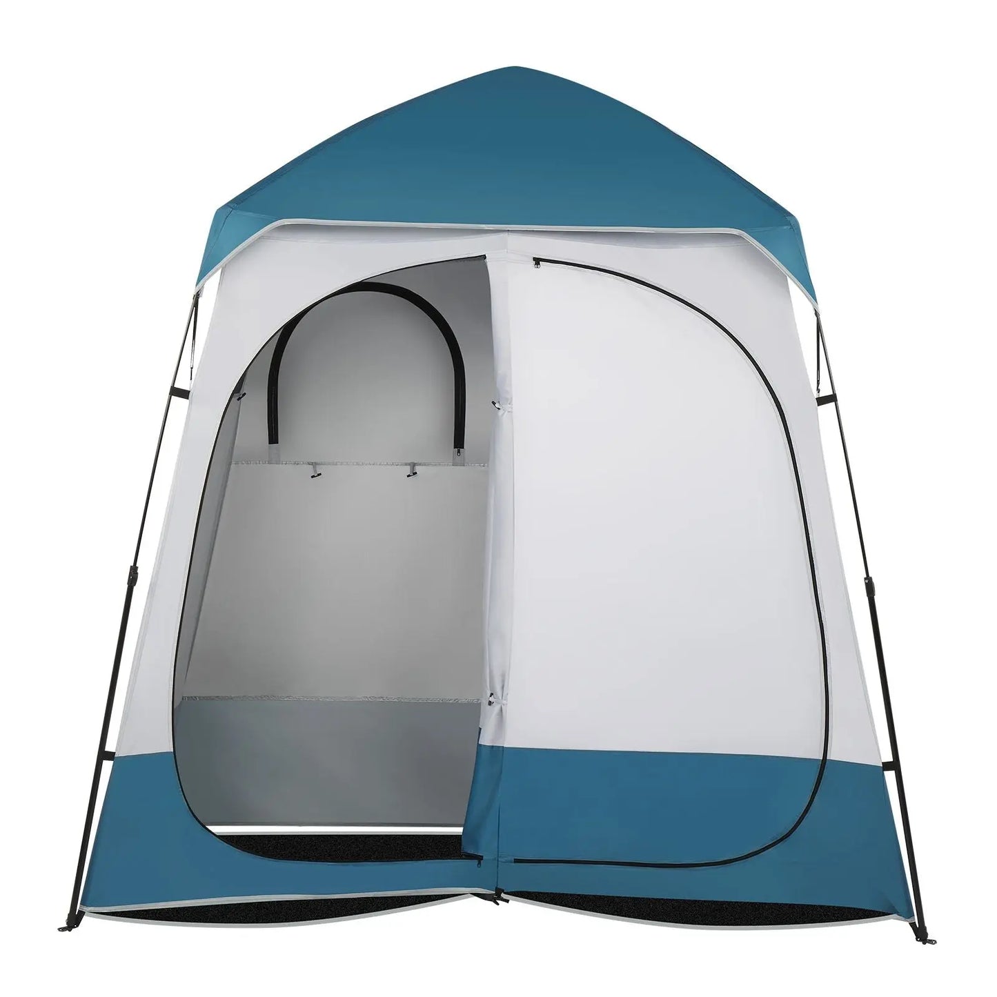 90x90x48" Portable Outdoor Pop UP Camping Shower Tent Enclosure, Shower Shelter, Changing Room, Dressing Tent, 2 Rooms, Instant Tent Blue/White RT Doba