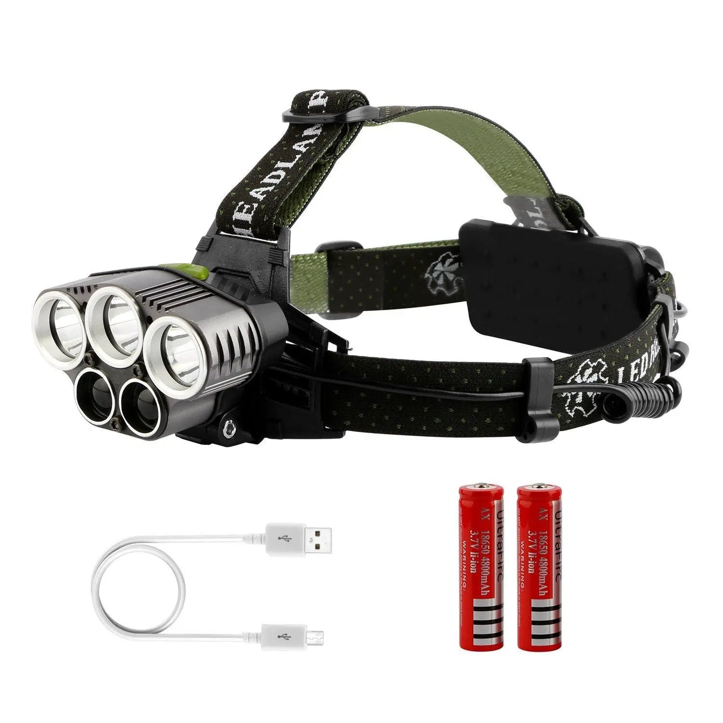 Rechargeable Headlamp 20000 Lumen LED Headlight 6 Modes Headlamp Doba