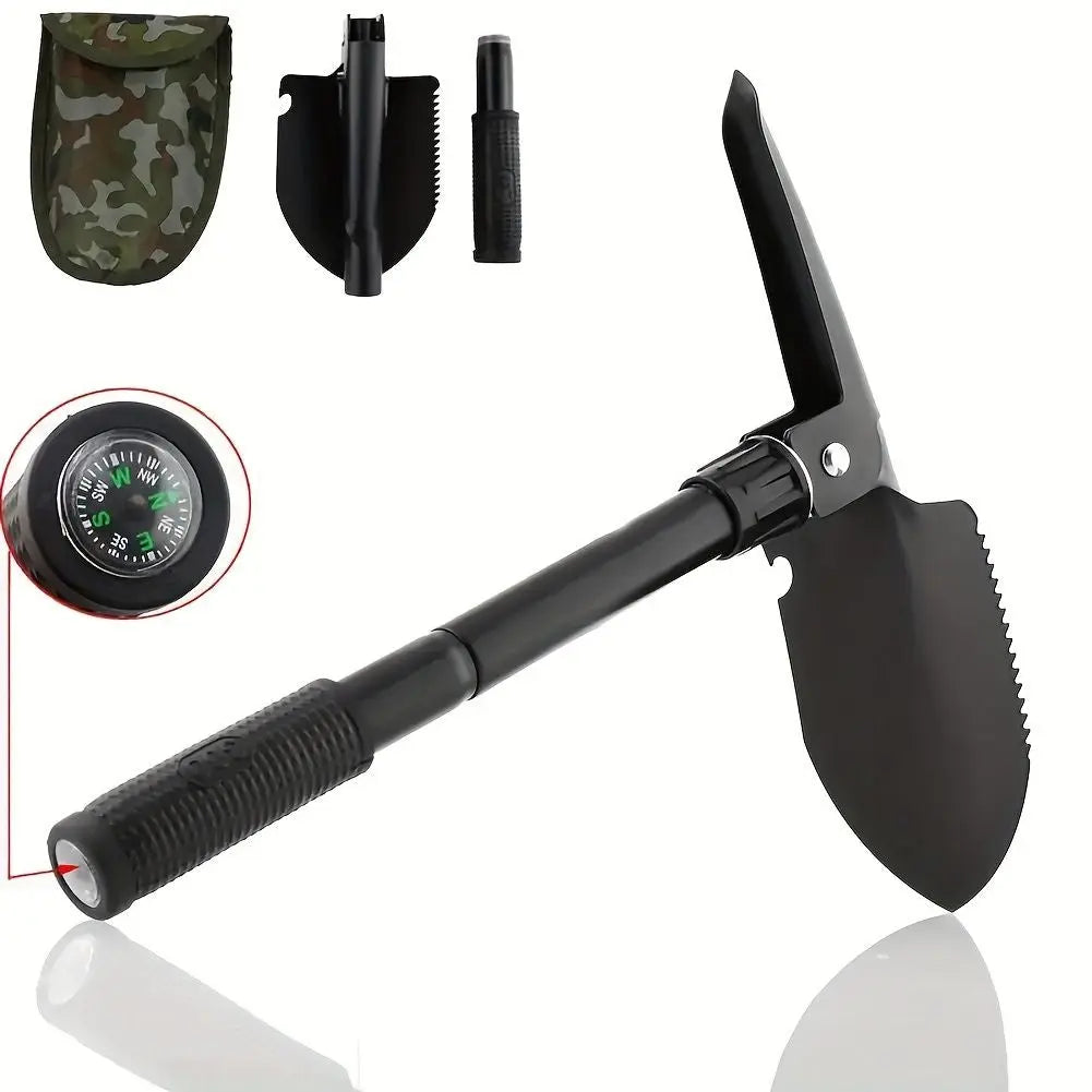 1pc Portable Foldable Camping Shovel - Multifunctional Hiking Tool for Entrenching, Digging, and Cleaning Doba