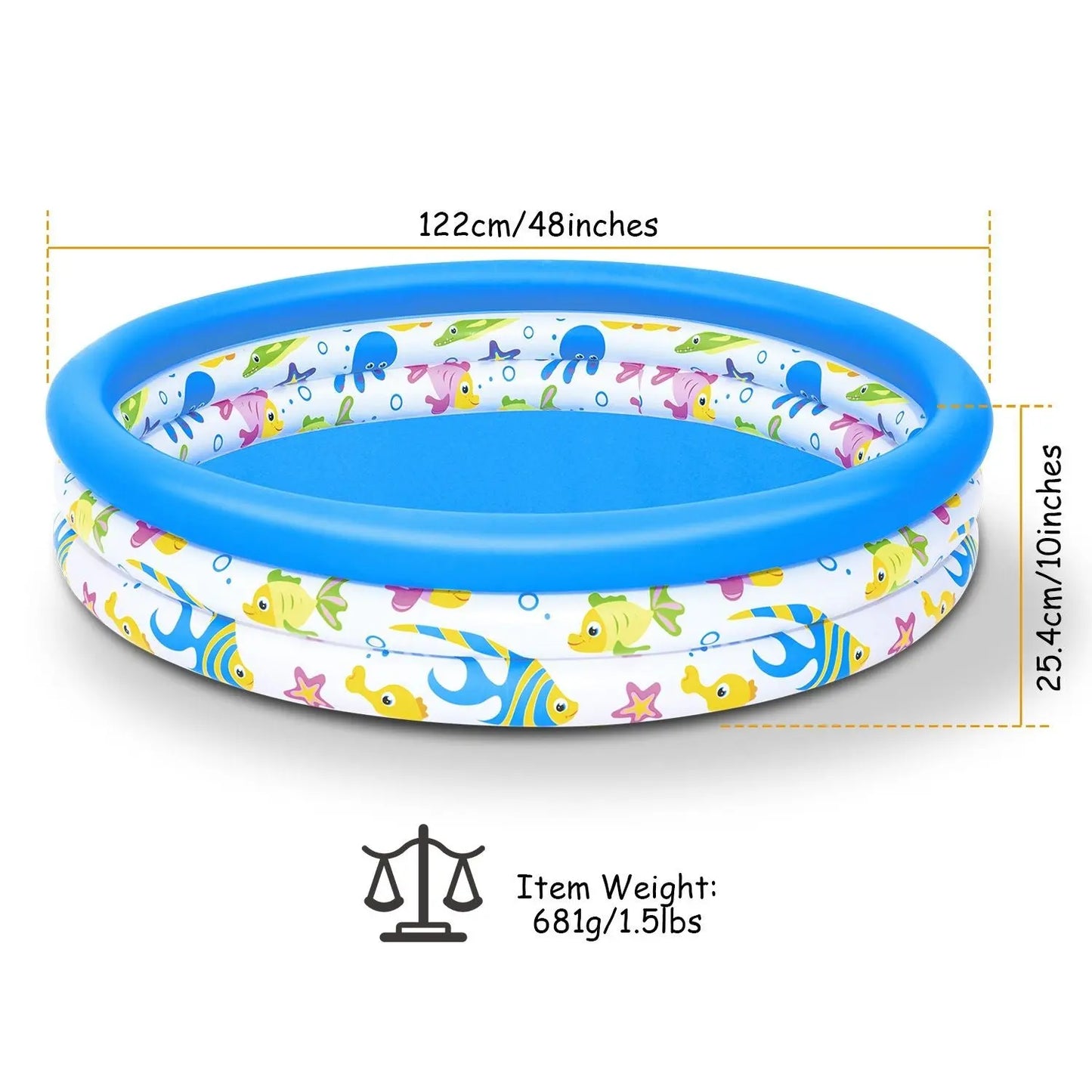 48x10In Inflatable Swimming Pool Blow Up Family Pool For 2 Kids Foldable Swim Ball Pool Center Doba