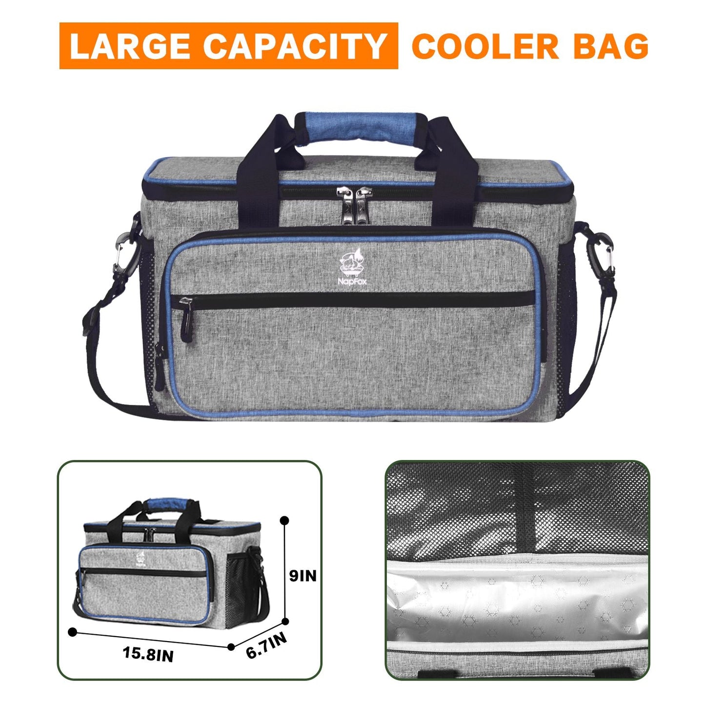 Collapsible Wagon 140L Wagons Carts Foldable with Removable Canopy, Folding Wagon Cart with Wheels for All-Terrain with Brake, Foldable Wagon with Cooler Bag, for Camping Beach Shopping Doba