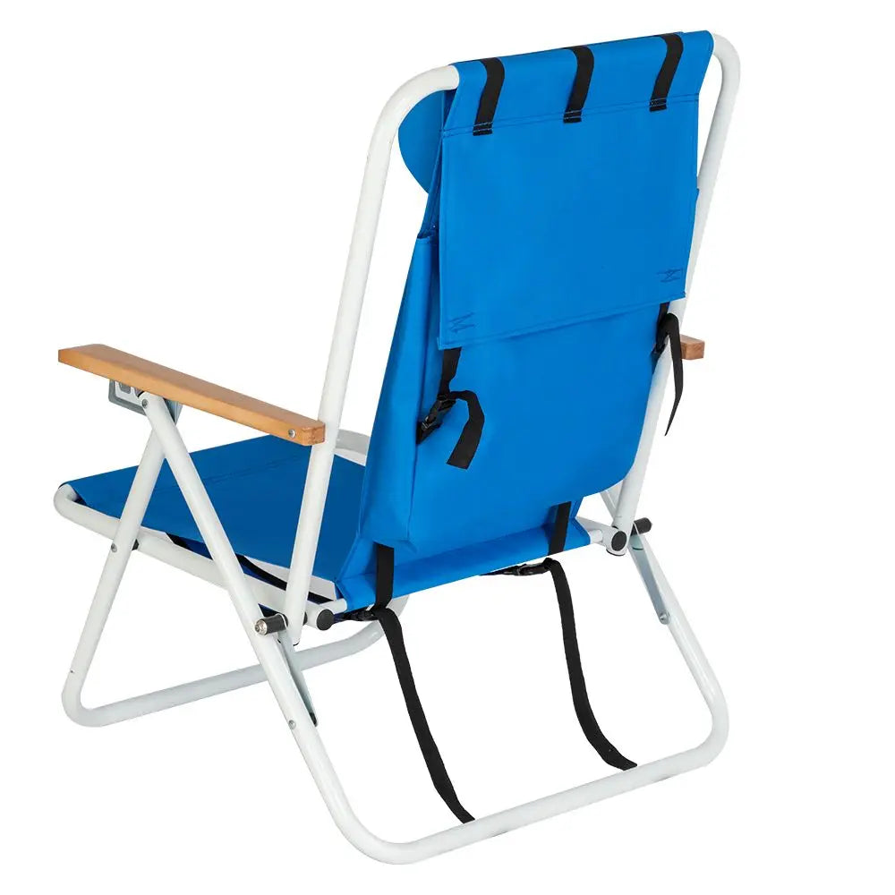 Backpack Beach Chair Folding Portable Chair Blue Solid Camping Hiking Fishing Doba
