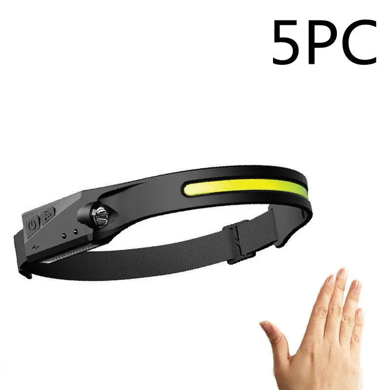COB LED Induction Riding Headlamp Flashlight USB Rechargeable Waterproof Camping Headlight With All Perspectives Hunting Light Doba