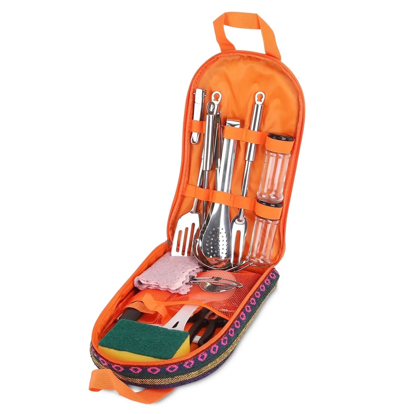 19Pcs Camping Cooking Utensil Kit Portable Picnic Cookware Outdoor Kitchen Equipment Gear Campfire Barbecue Appliances with Storage Bag Doba