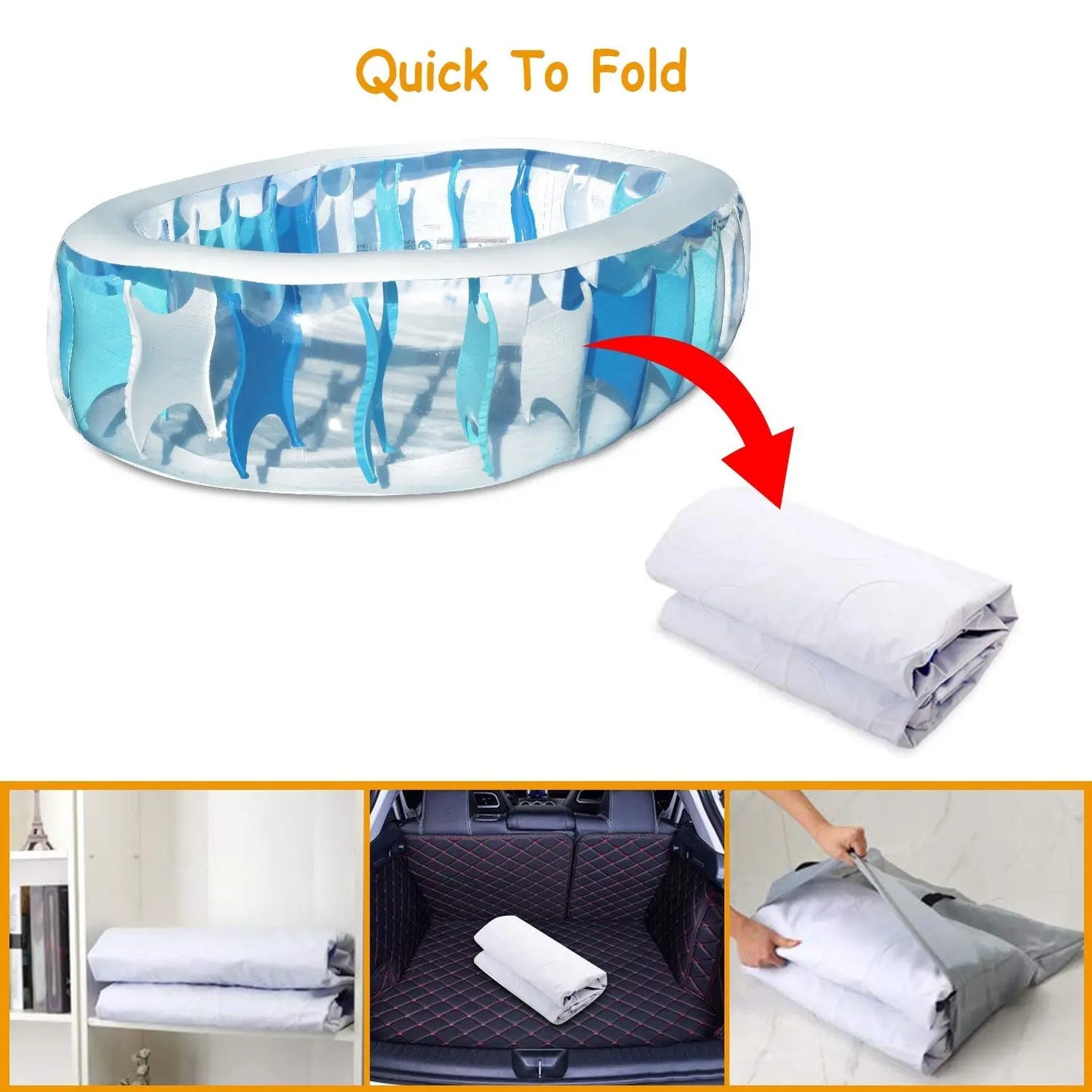 90×60×20In Inflatable Swimming Pool Blow Up Family Pool For Kids Foldable Swim Ball Pool Center Doba