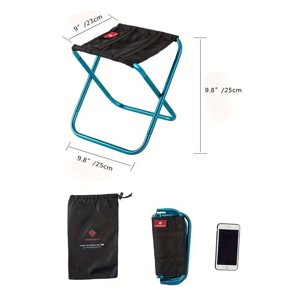 KORAMAN Blue Portable Camp Stool, Ultralight Folding Mini Chair For Camping Fishing Hiking Gardening Beach Outdoor Chair For Kid Adults Doba