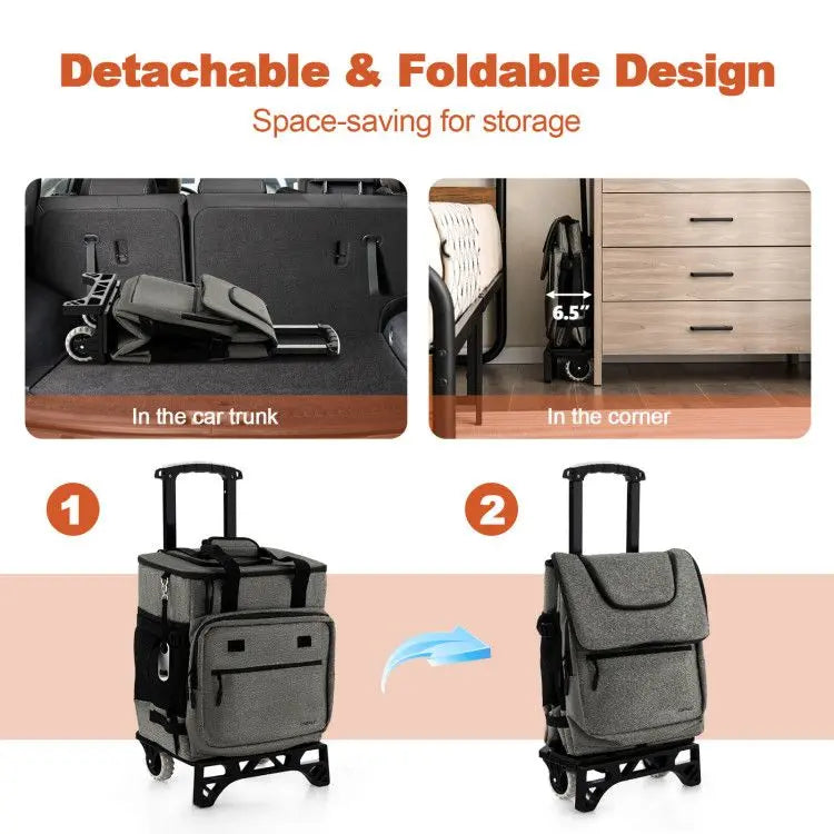 50-Can Large Leakproof Rolling Cooler with Detachable Bottom Plate Doba