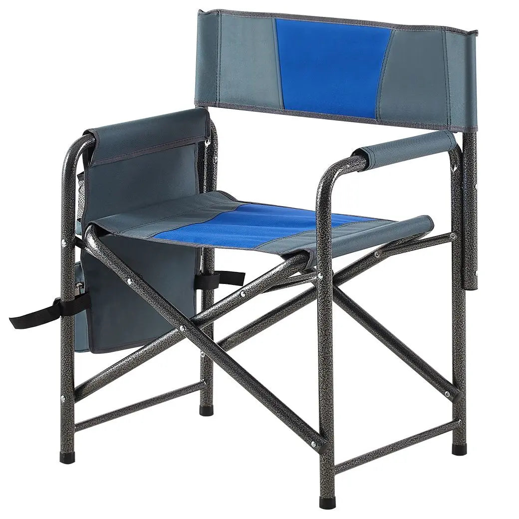 2-piece Padded Folding Outdoor Chair with Storage Pockets; Lightweight Oversized Directors Chair for indoor; Outdoor Camping; Picnics and Fishing Doba