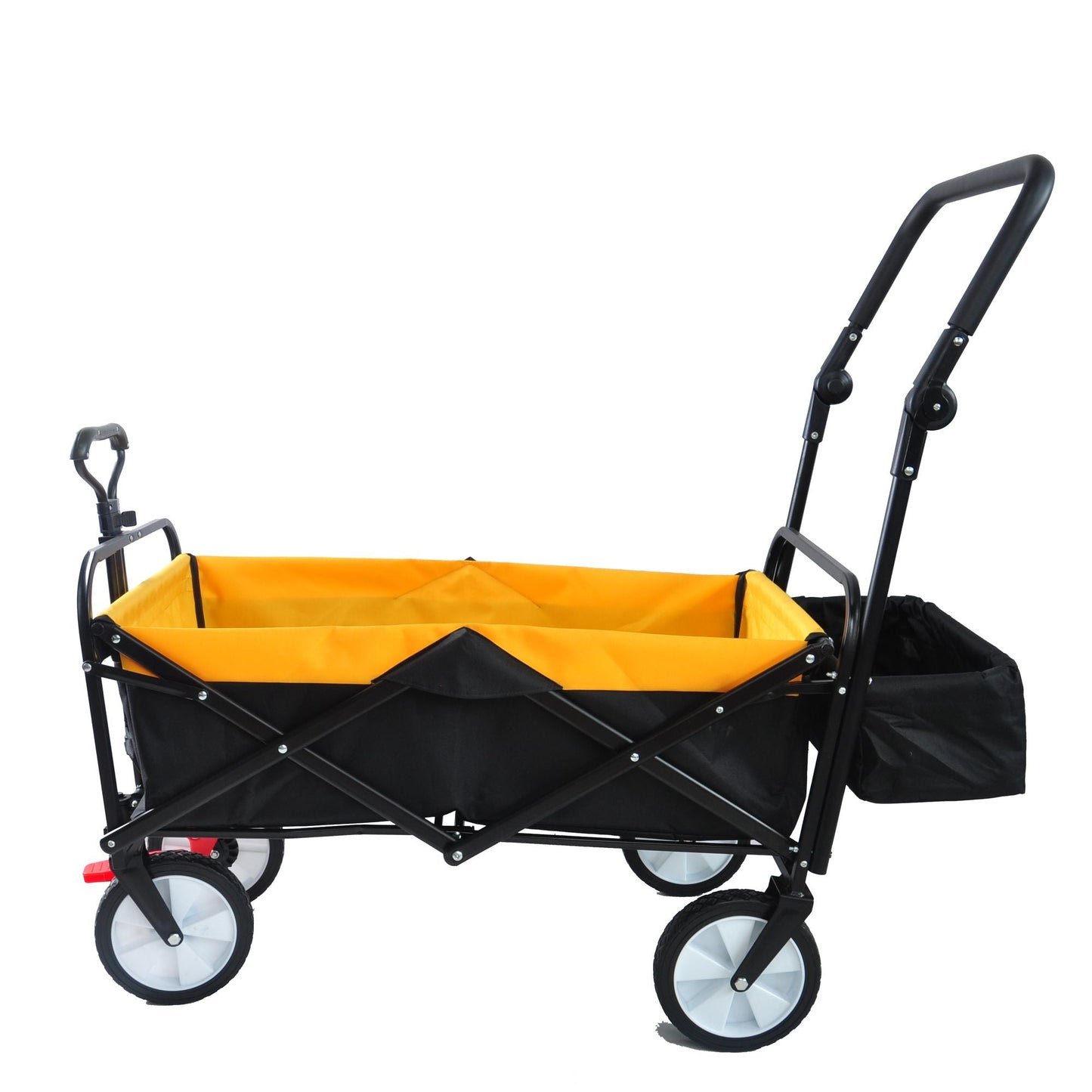 folding wagon Collapsible Outdoor Utility Wagon, Heavy Duty Folding Garden Portable Hand Cart, Drink Holder, Adjustable Handles Doba