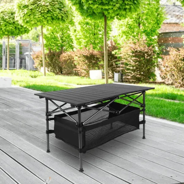 1Pc Folding Camping Table Portable Aluminum Roll-up Picnic BBQ Desk with Carrying Bag Heavy Duty Outdoor Beach Backyard Party Patio Doba