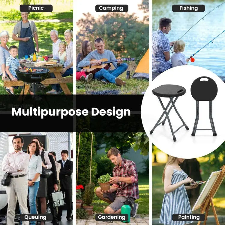Folding Stool with Built-in Handle for Adults Doba