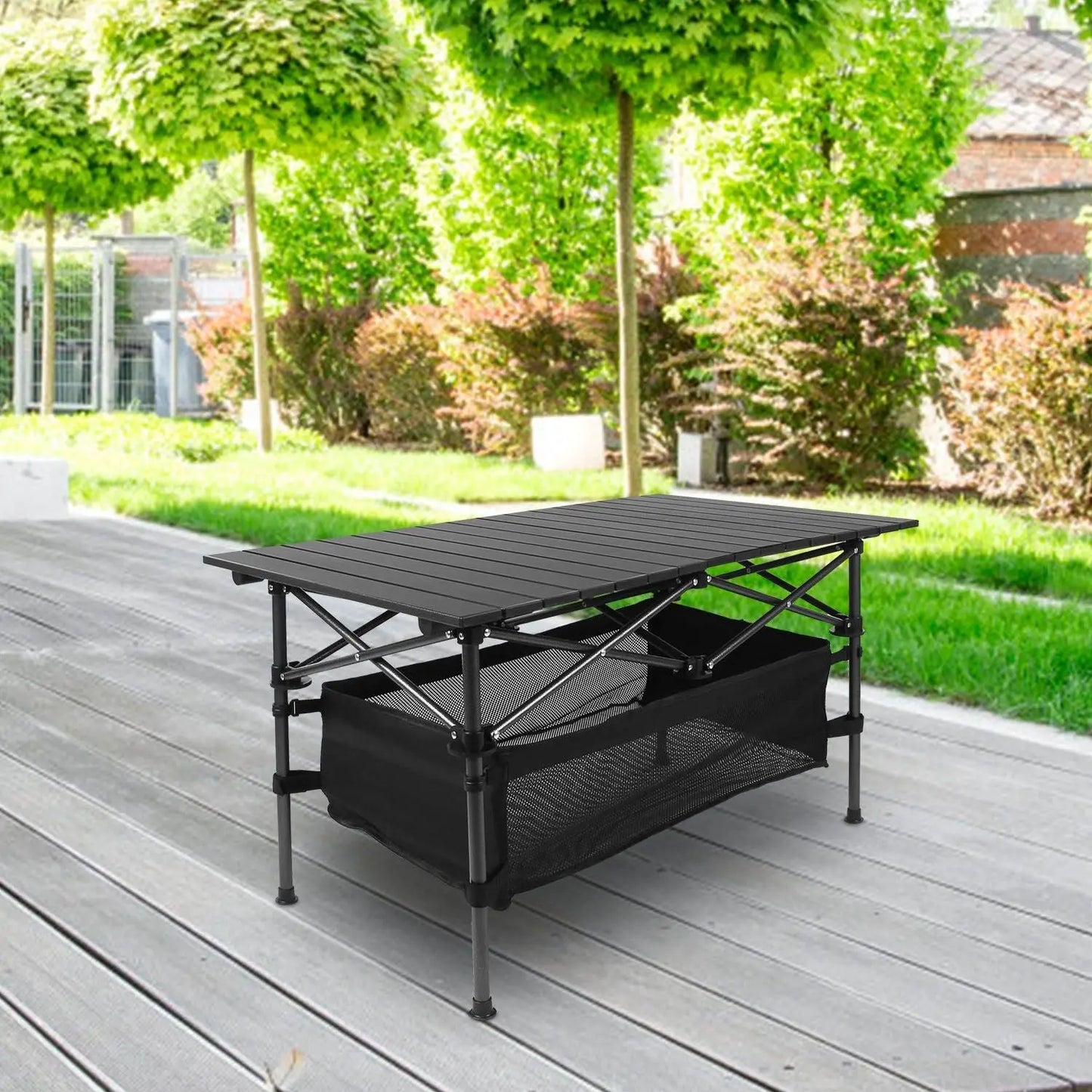 1Pc Folding Camping Table Portable Aluminum Roll-up Picnic BBQ Desk with Carrying Bag Heavy Duty Outdoor Beach Backyard Party Patio Doba
