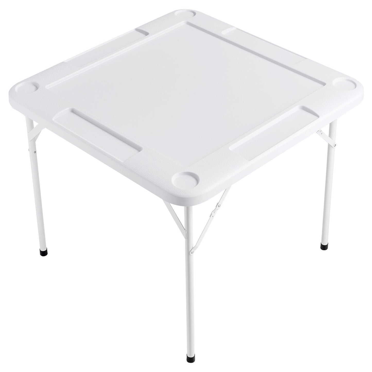 VEVOR Mahjong Table 4 Player Folding Card Table & Table Mat Cup Holder Chip Tray Doba