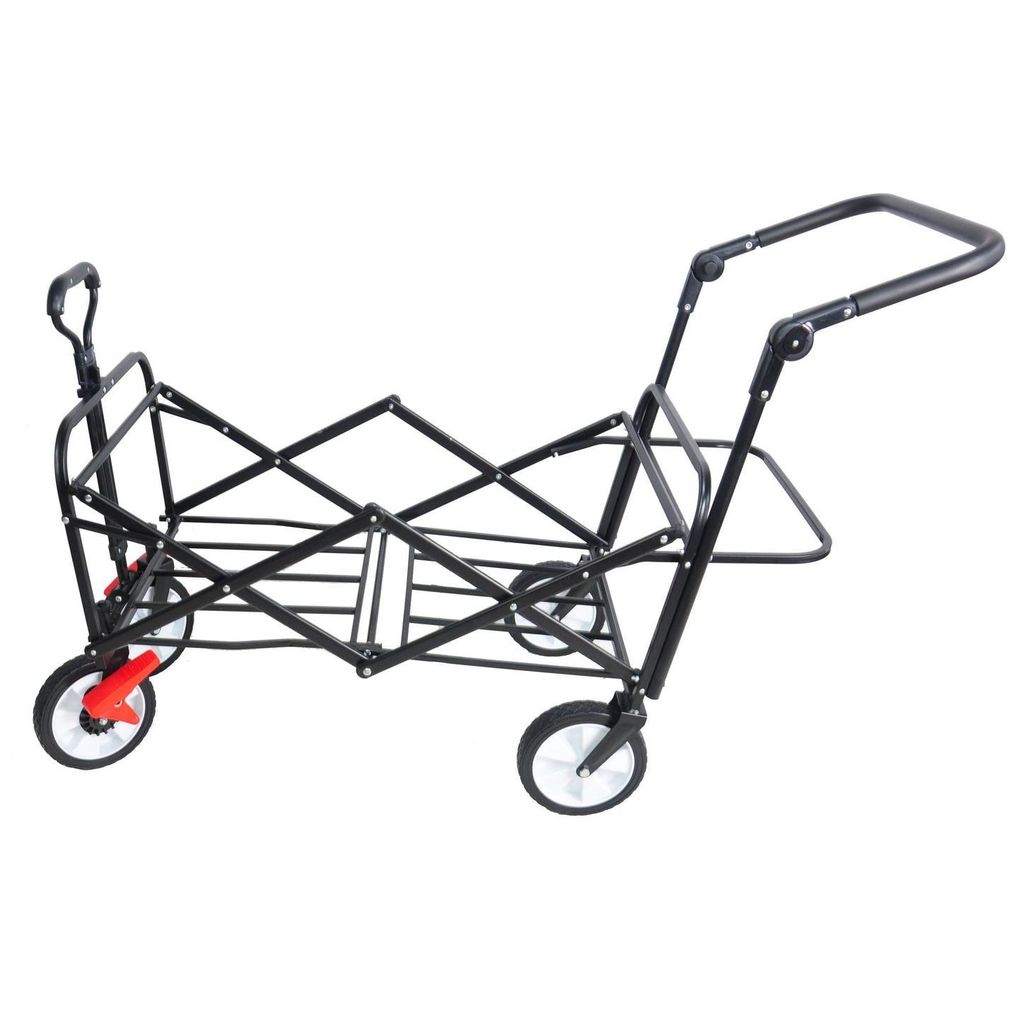 folding wagon Collapsible Outdoor Utility Wagon, Heavy Duty Folding Garden Portable Hand Cart, Drink Holder, Adjustable Handles Doba