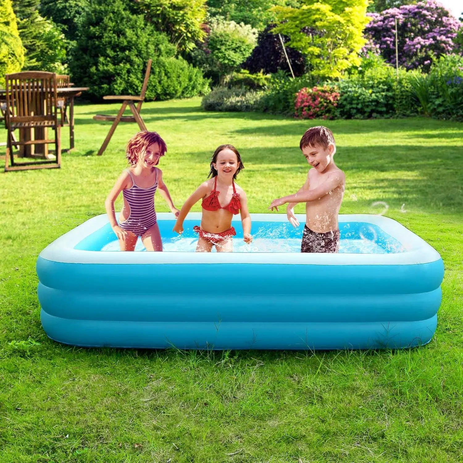 Inflatable Swimming Pools Family Swim Play Center Pool Blow up Kiddie Pool for Family Inflatable Lounge Pool for Kids Baby Adult Inflatable Water Ball Pool Doba