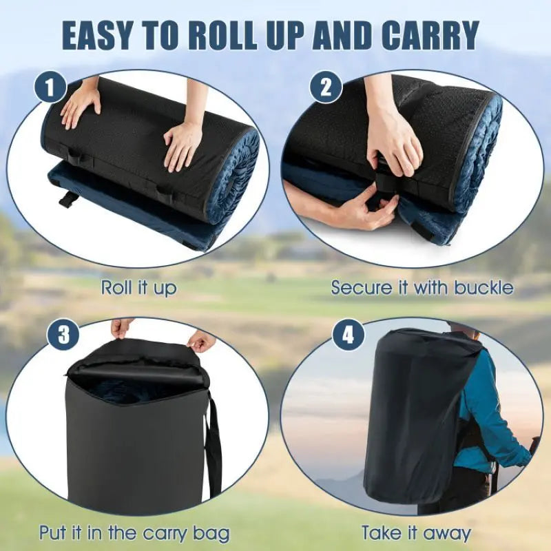 Foldable Lightweight Memory Camping Mattress with Carrying Bag Doba