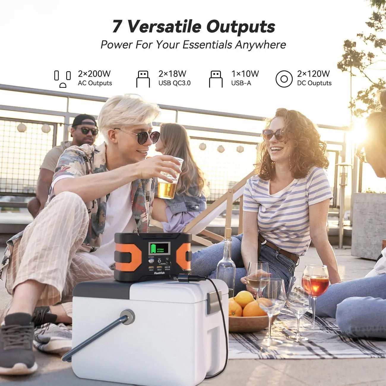 200W Peak Power Station, Flashfish CPAP Battery 166Wh 45000mAh Backup Power Pack 110V 150W Lithium Battery Pack Camping Solar Generator for CPAP Camping Home Emergency Power Supply Doba
