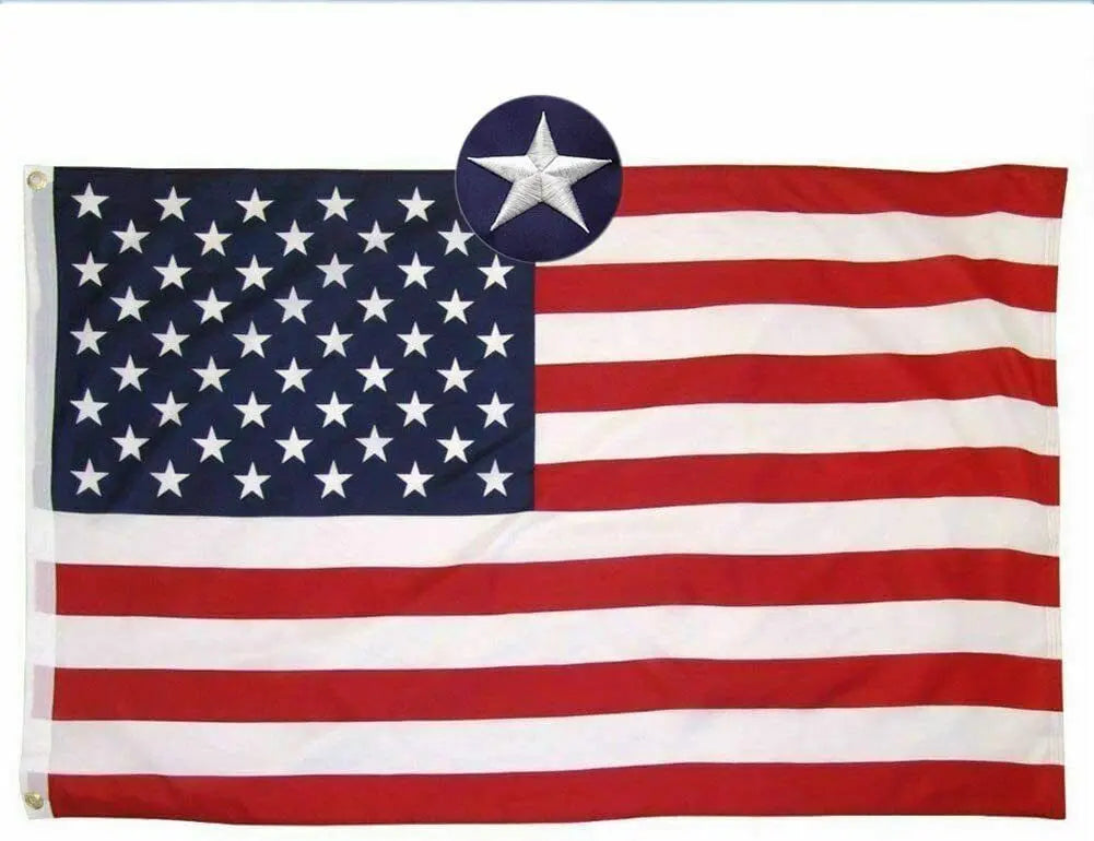 American Flag 10x15 ft 8x12 ft 6x10 ft 5x8 ft 4x6 ft 3x5 ft  2x3 ft Outdoor Heavy Duty Embroidered Stars USA Flag Sewn Stripes Fade Resistance Brass Grommets All Weather UV Active Doba