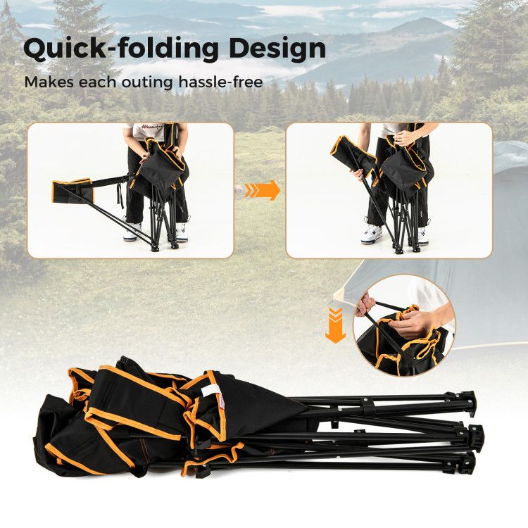 Folding Camping Chair with Footrest Camping Lounge Chair with Carry Bag Doba