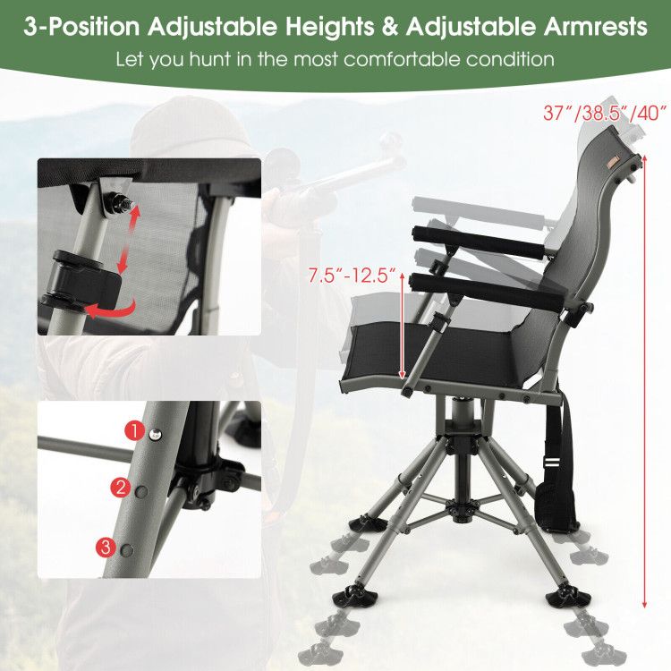 360 Degree Silent Swivel Hunting Chair Doba