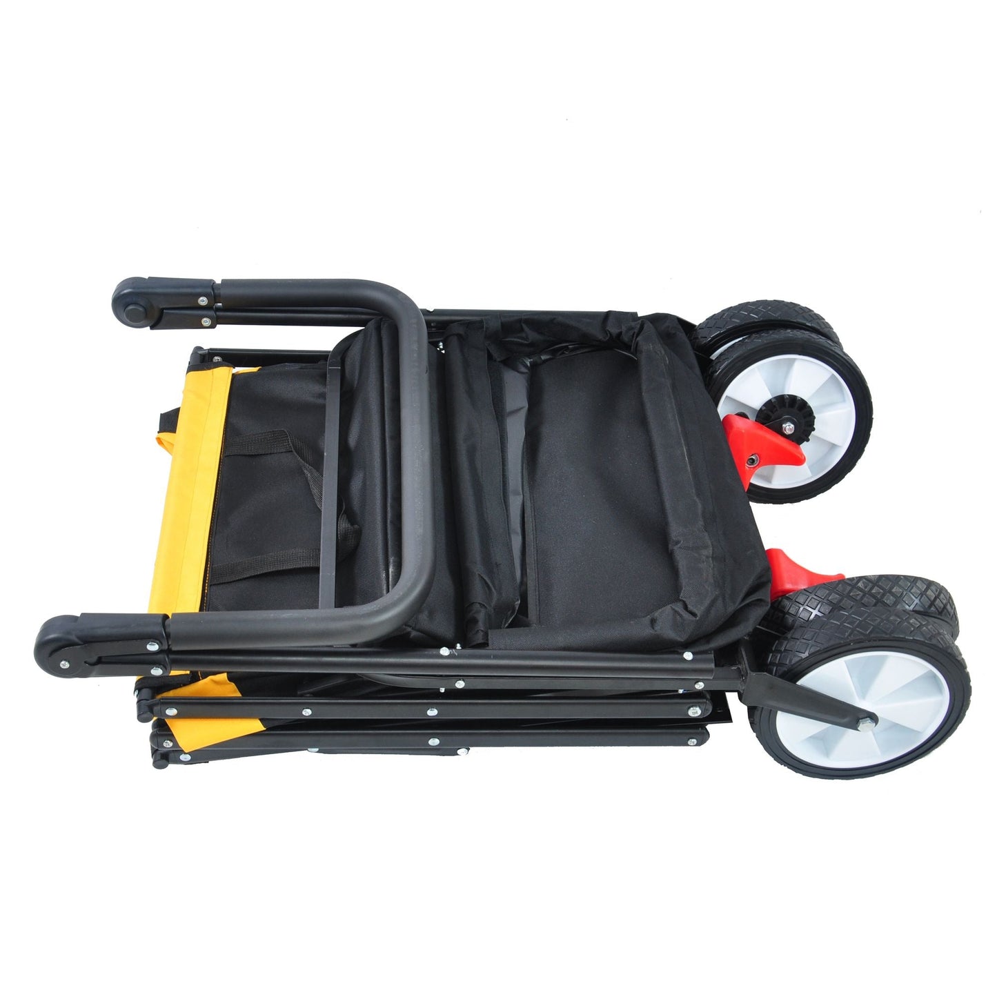 folding wagon Collapsible Outdoor Utility Wagon, Heavy Duty Folding Garden Portable Hand Cart, Drink Holder, Adjustable Handles Doba