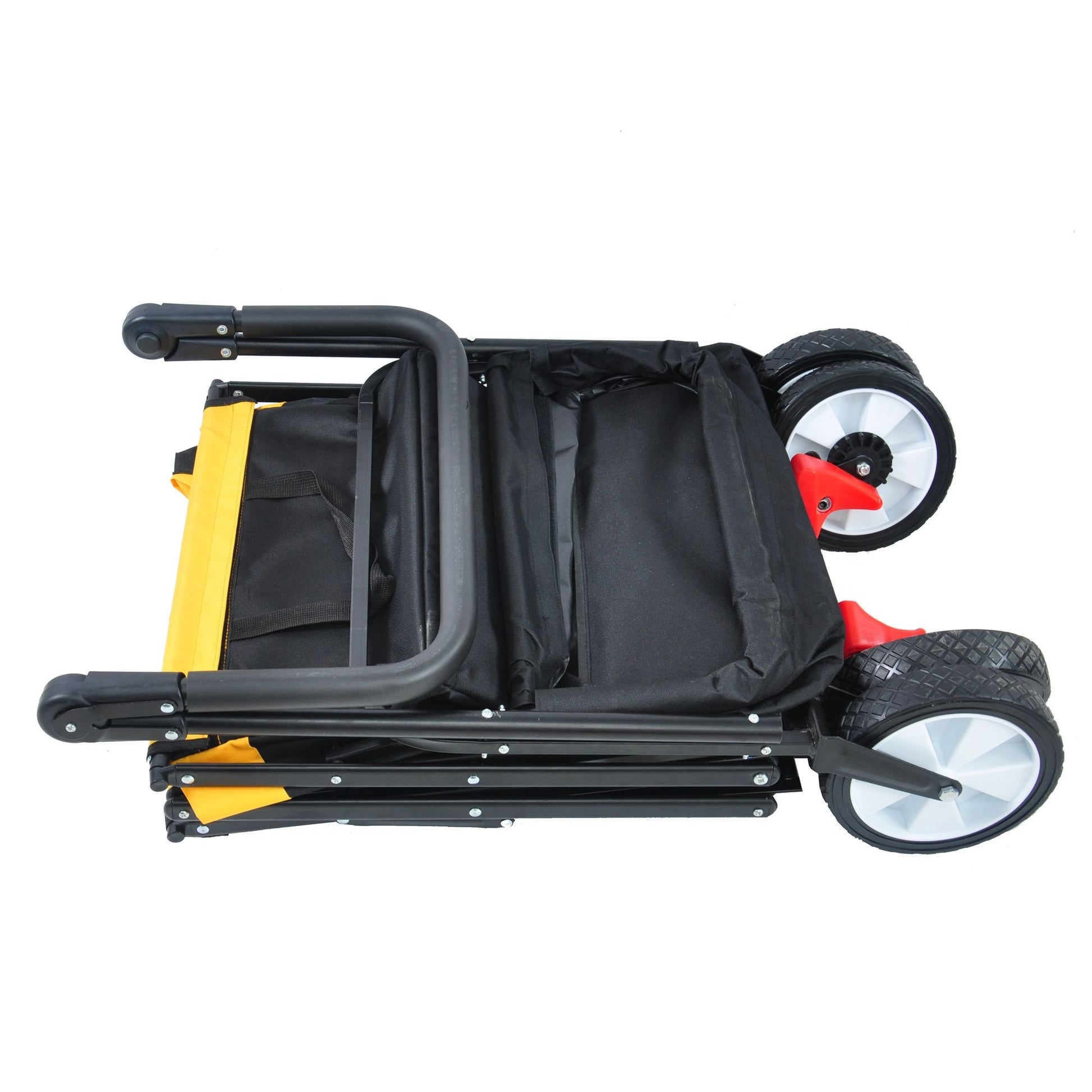 folding wagon Collapsible Outdoor Utility Wagon, Heavy Duty Folding Garden Portable Hand Cart, Drink Holder, Adjustable Handles Doba
