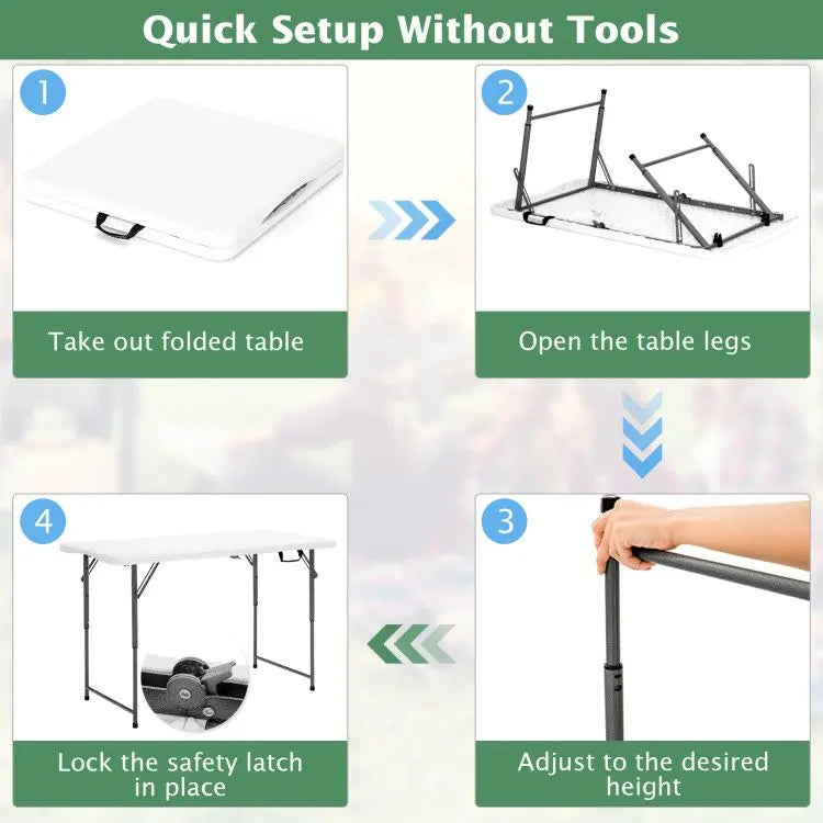 3-Level Height Adjustable Folding Table Doba