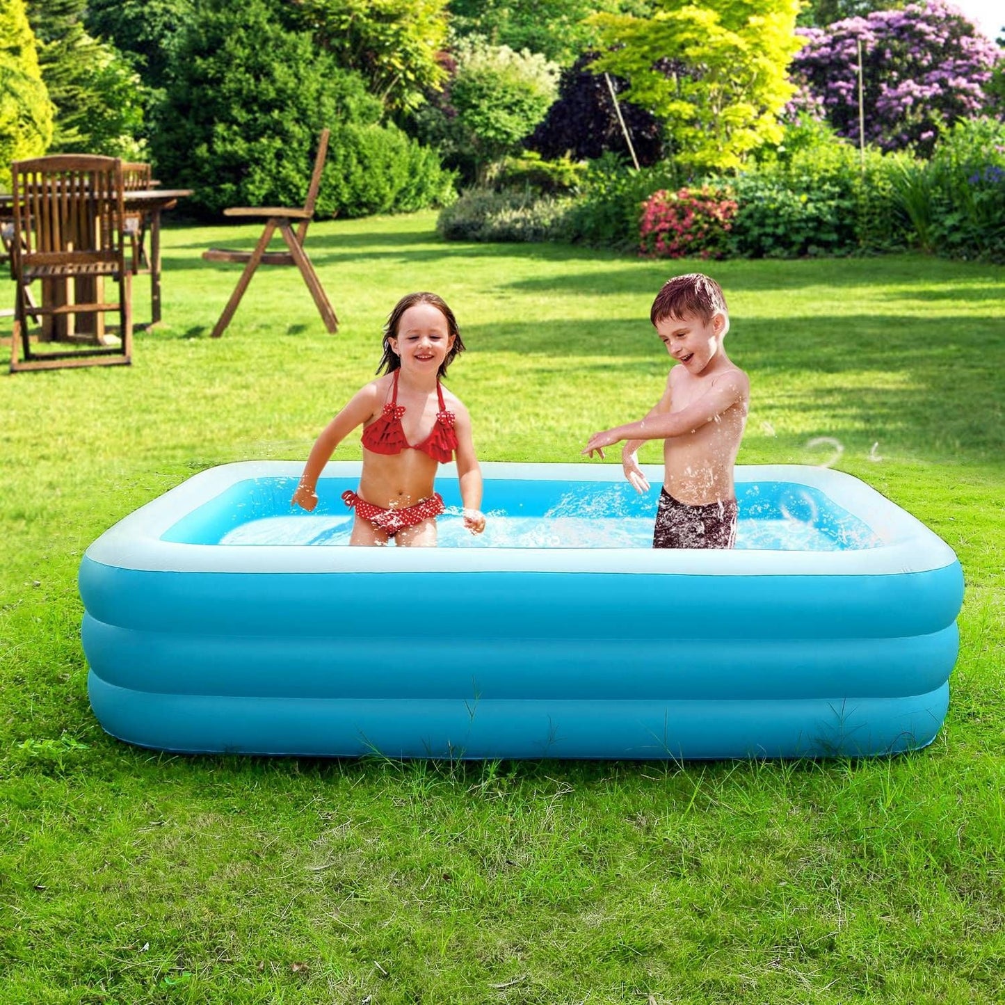 Inflatable Swimming Pools Family Swim Play Center Pool Blow up Kiddie Pool Doba