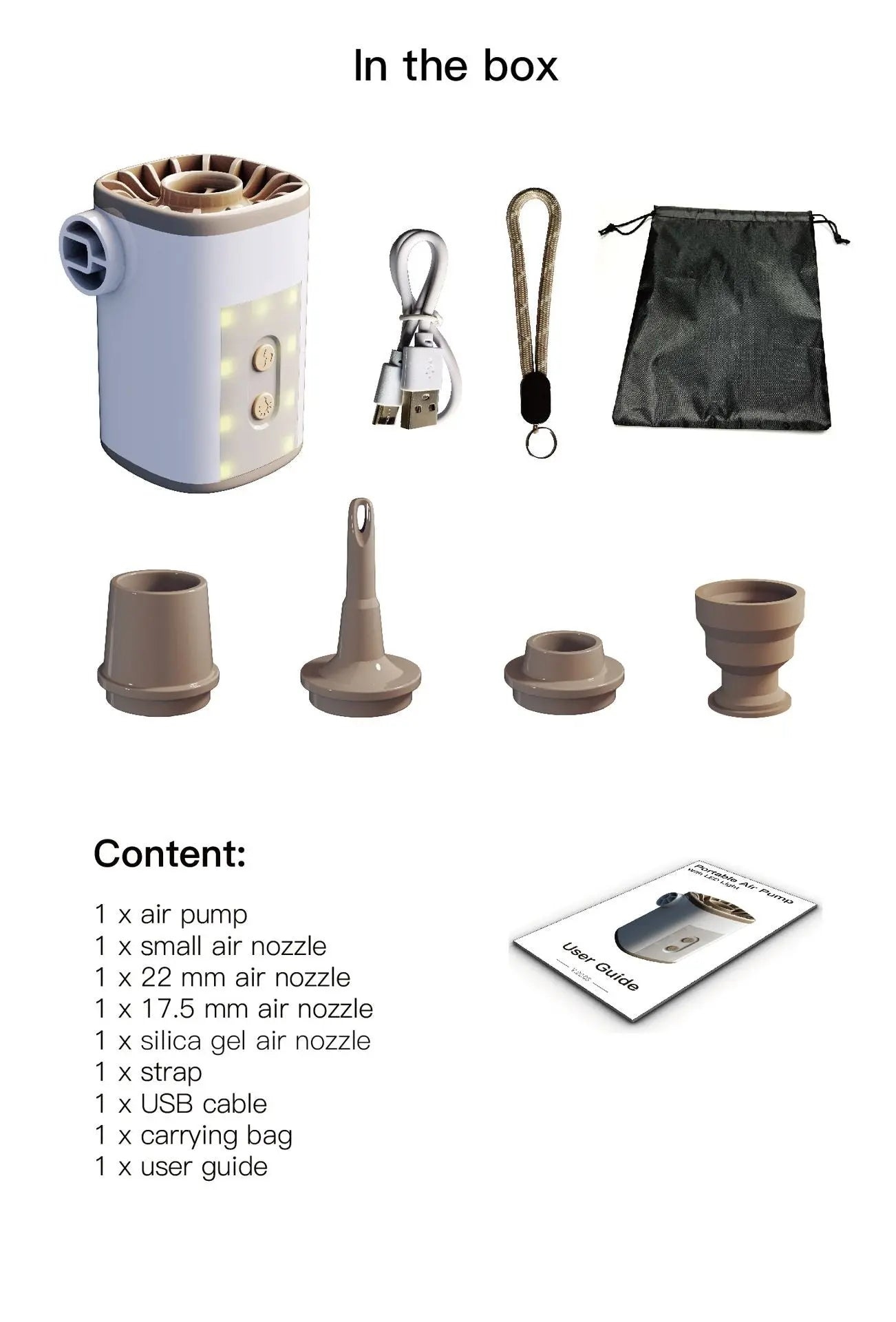 Outdoor camping supplies inflatable pump portable mini electric pump high-power portable inflatable pump Doba