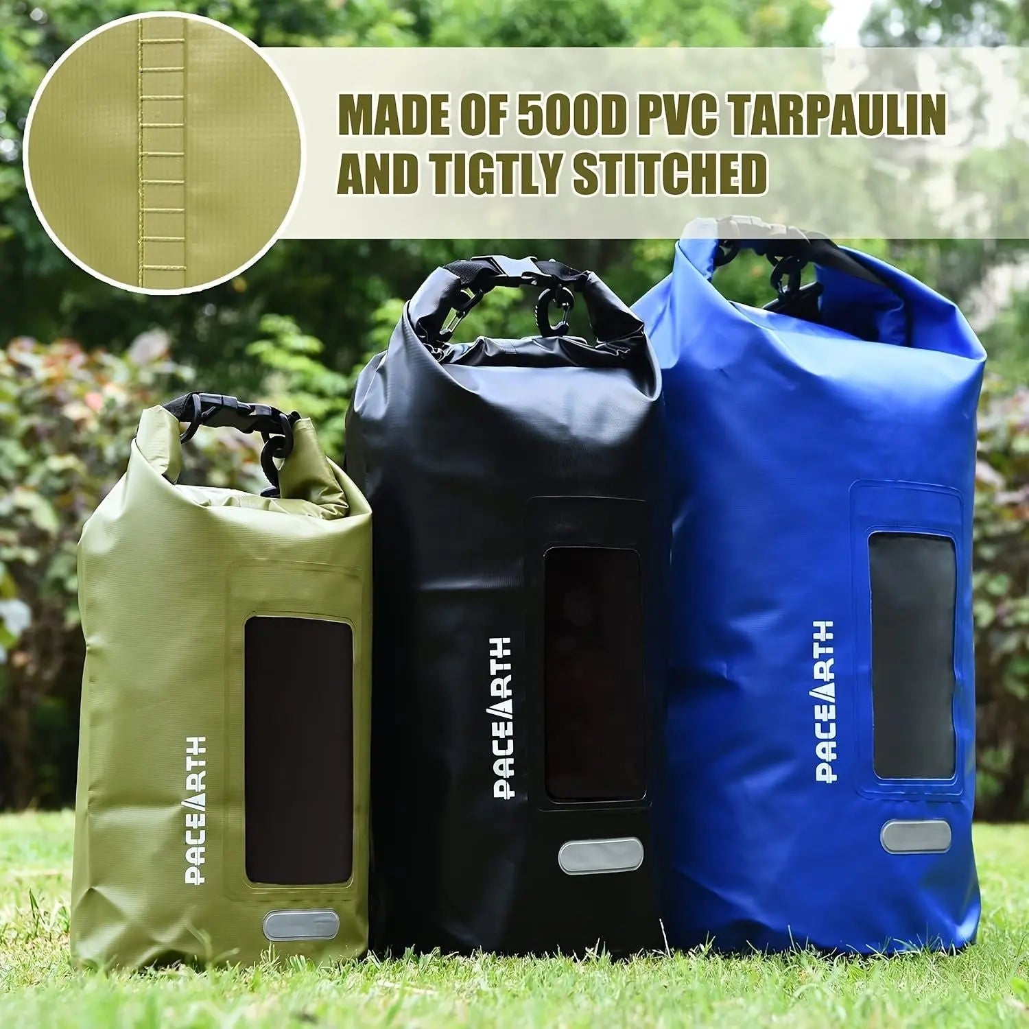 Waterproof Dry Bag 10L/20L/30L; Fishing Bag With Clear Phone Case; Roll Top Lightweight Floating Backpack Dry Sack; Keeps Gear Dry For Kayaking; Camping; Rafting; Boating; Excursion Doba
