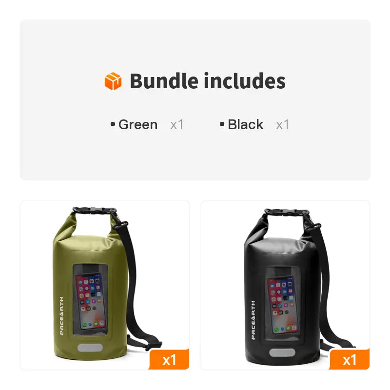 Waterproof Dry Bag 10L/20L/30L; Fishing Bag With Clear Phone Case; Roll Top Lightweight Floating Backpack Dry Sack; Keeps Gear Dry For Kayaking; Camping; Rafting; Boating; Excursion Doba