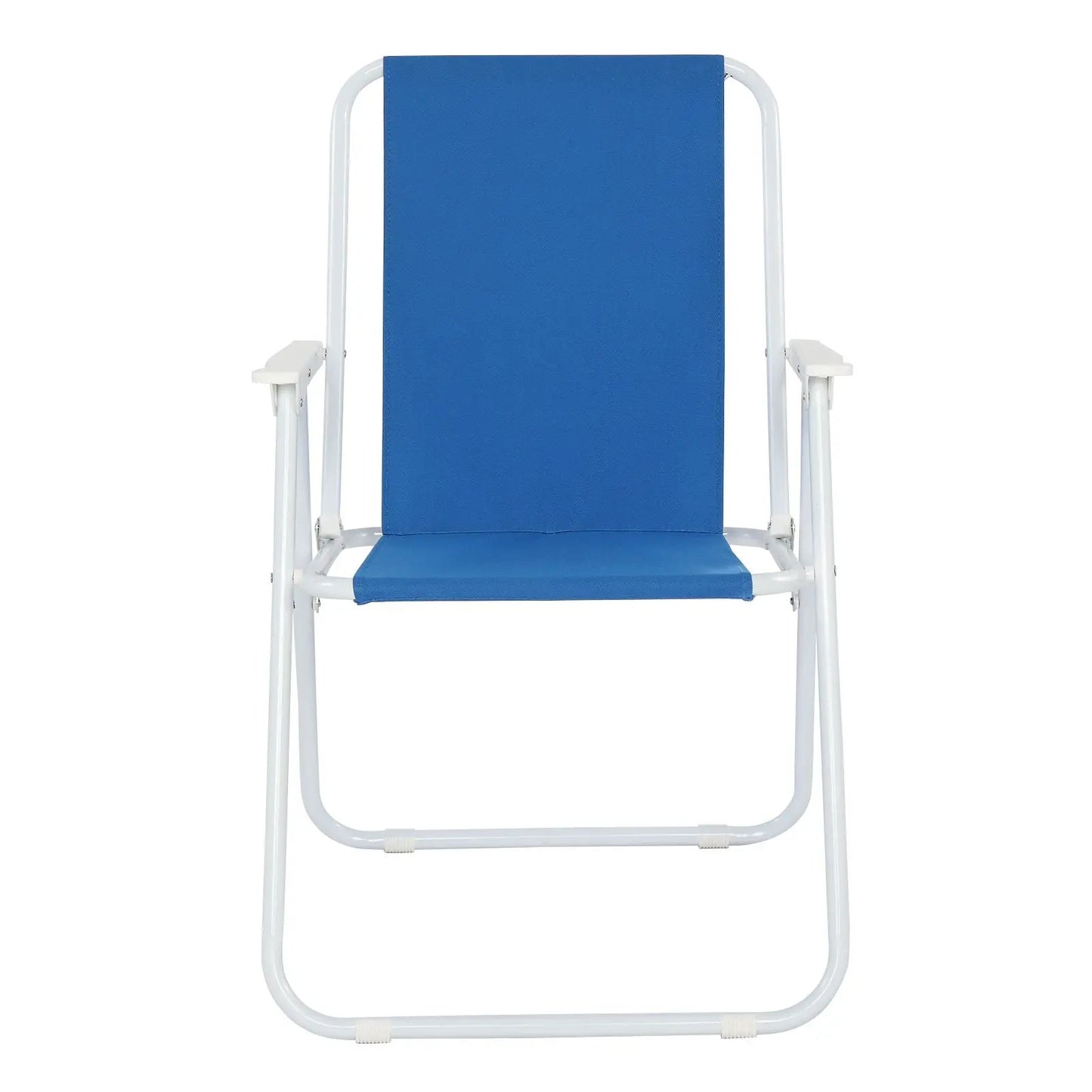 Oxford Cloth Iron Outdoor Beach Chair Blue Doba
