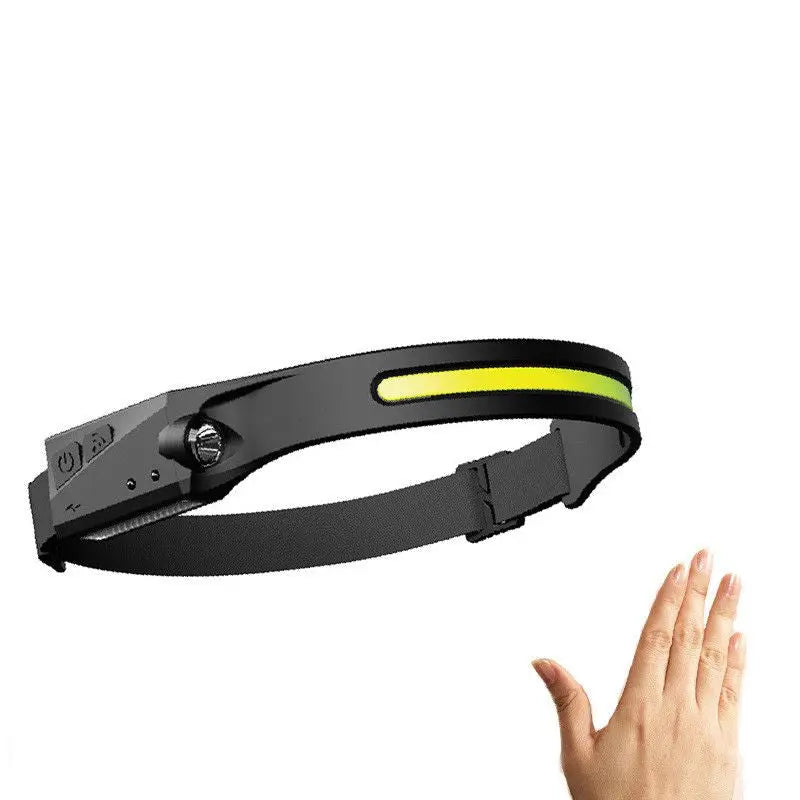 COB LED Induction Riding Headlamp Flashlight USB Rechargeable Waterproof Camping Headlight With All Perspectives Hunting Light Doba
